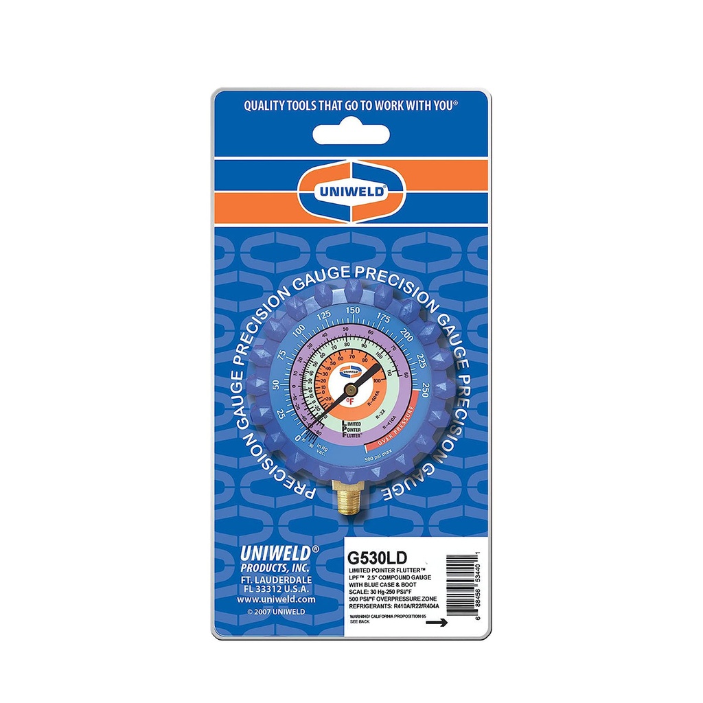 Reloj  Manometro 2.5" Baja R410A/R22/R404A G530Ld-5 Uniweld