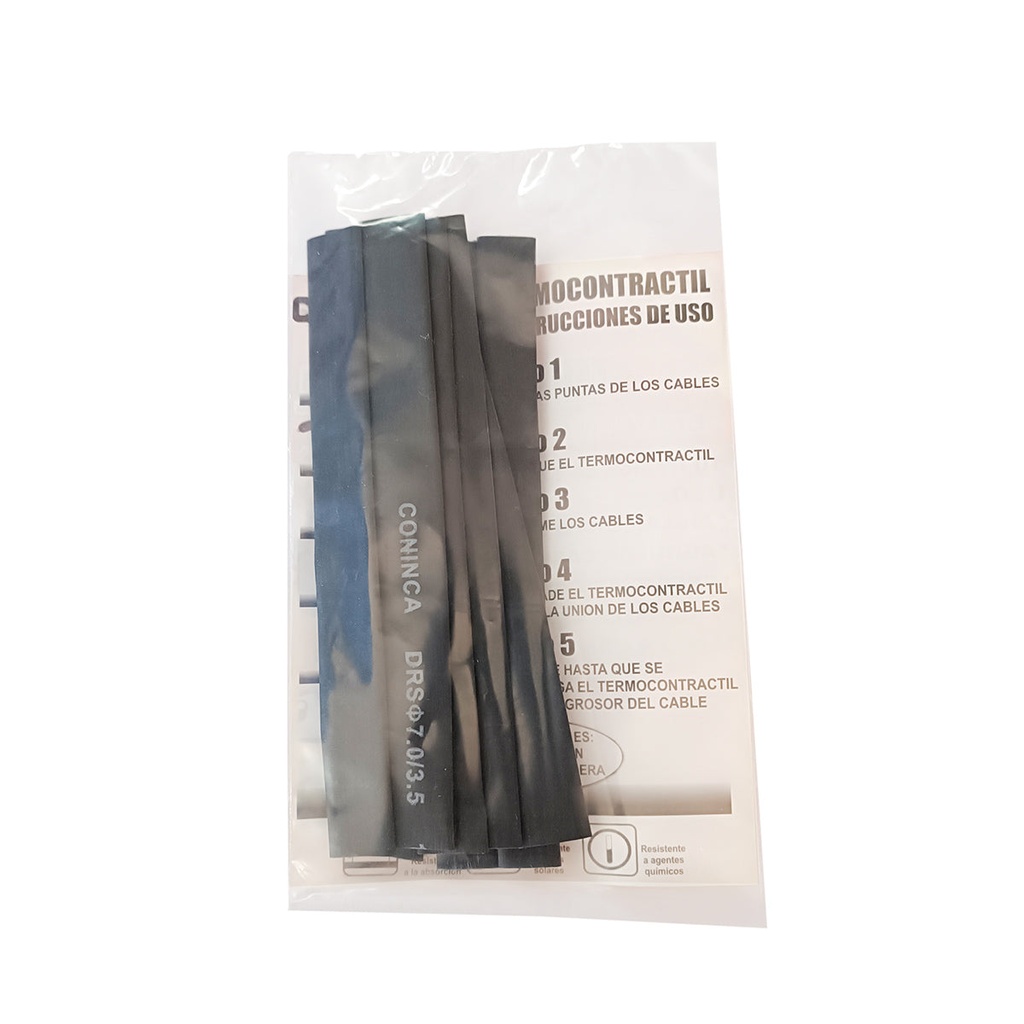 Termocontractil Color Negro   7Mm  1Opzas Cdl-7-N-1 Coninca