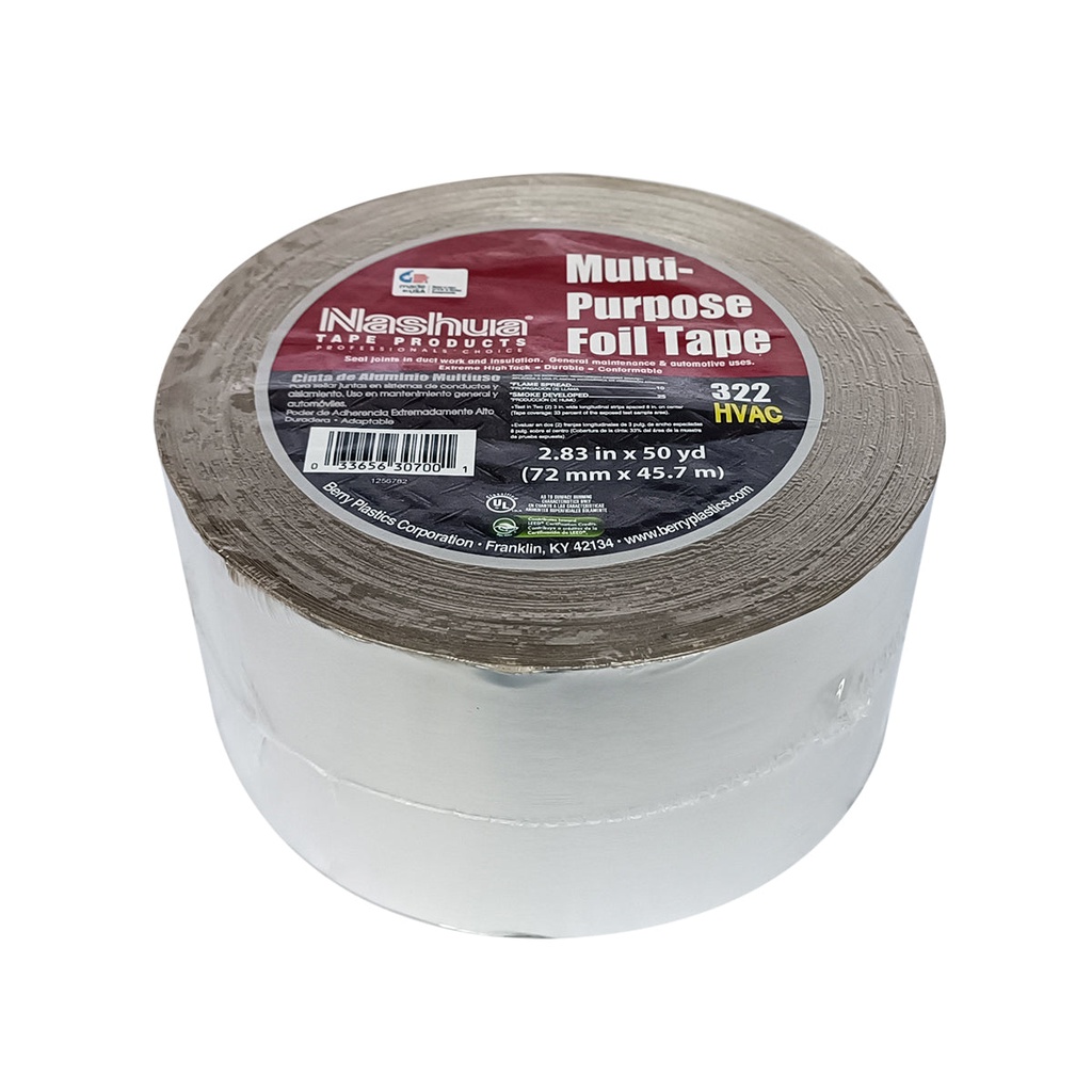 Cinta Adhesiva Aluminio   3"X46M (50Yd)  322 Nashua