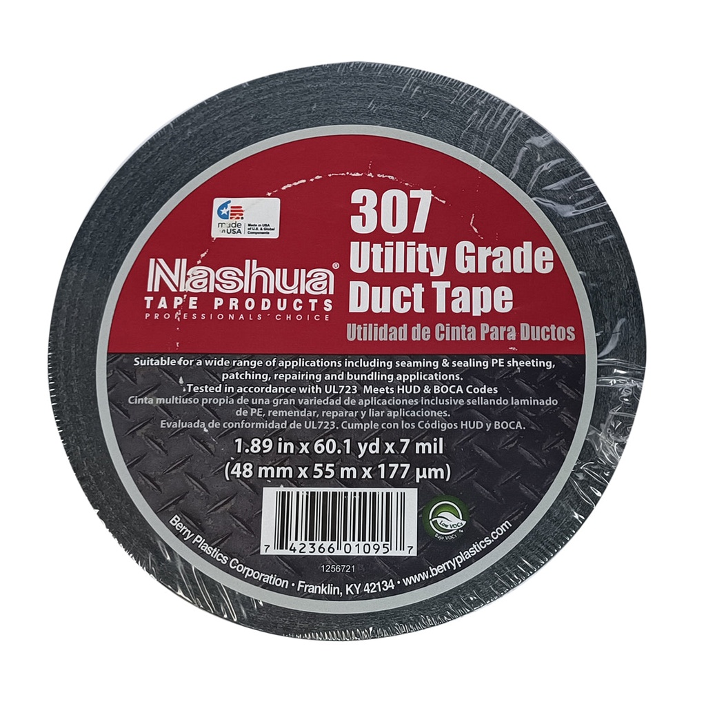 Cinta Adhesiva Para Ducto Negra  2"X55M (60Yd) 307 Nashua