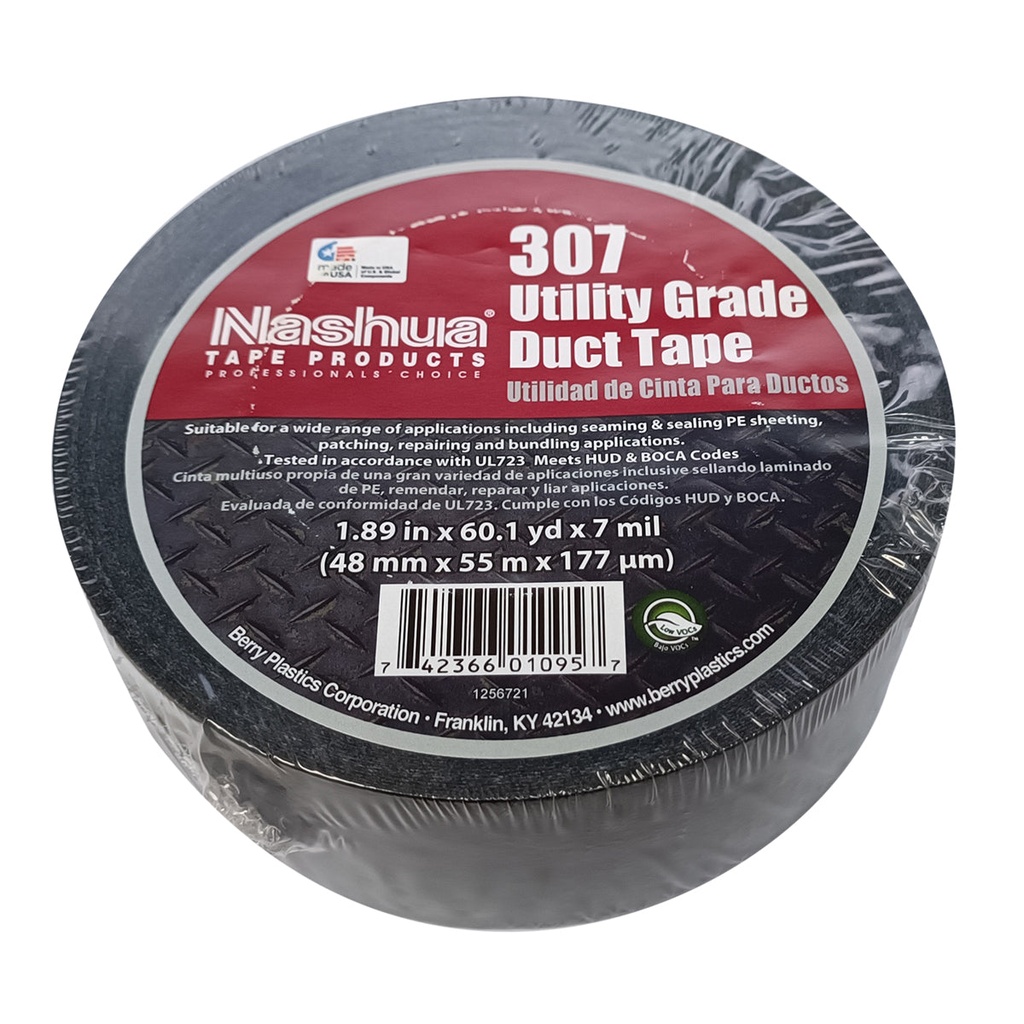 Cinta Adhesiva Para Ducto Negra  2"X55M (60Yd) 307 Nashua
