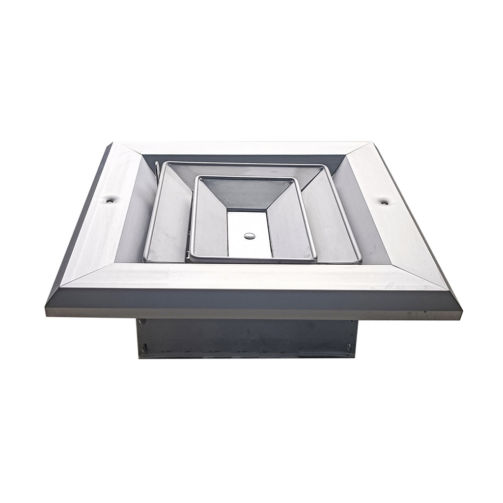 Difusor Aluminio A 3V Con Control  6" X 6"  Venas Recta