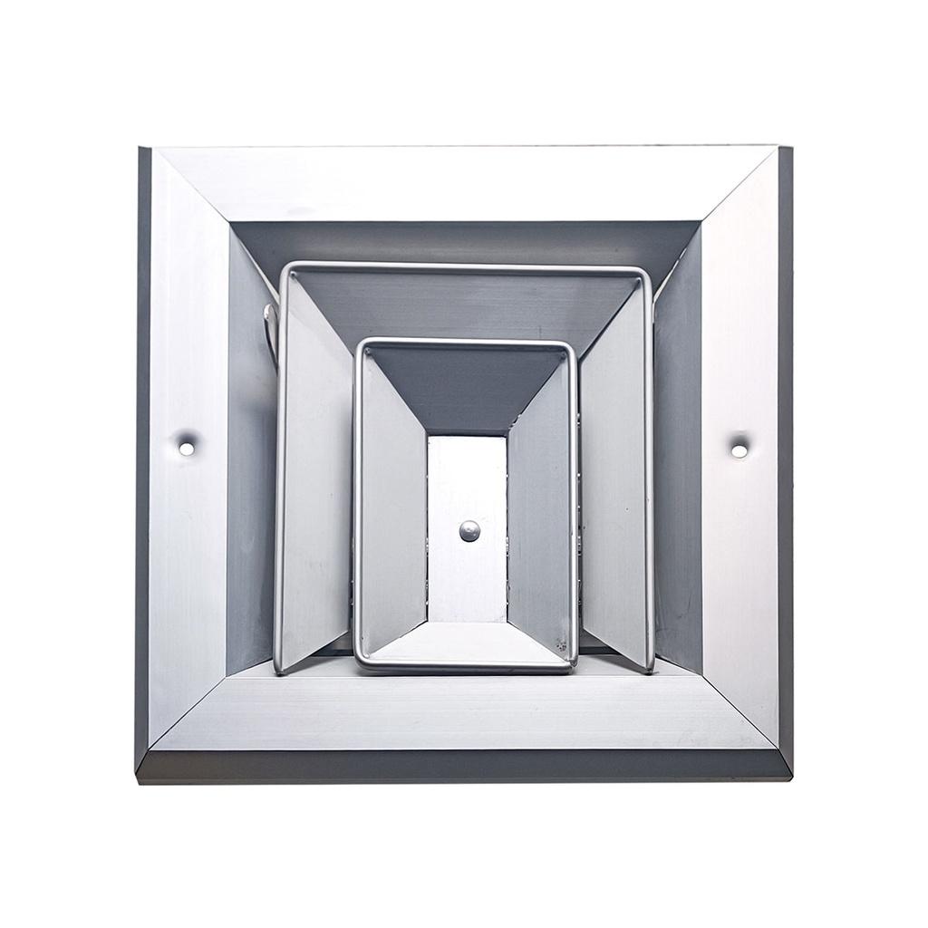 Difusor Aluminio A 3V Con Control  8" X 8"  Venas Recta