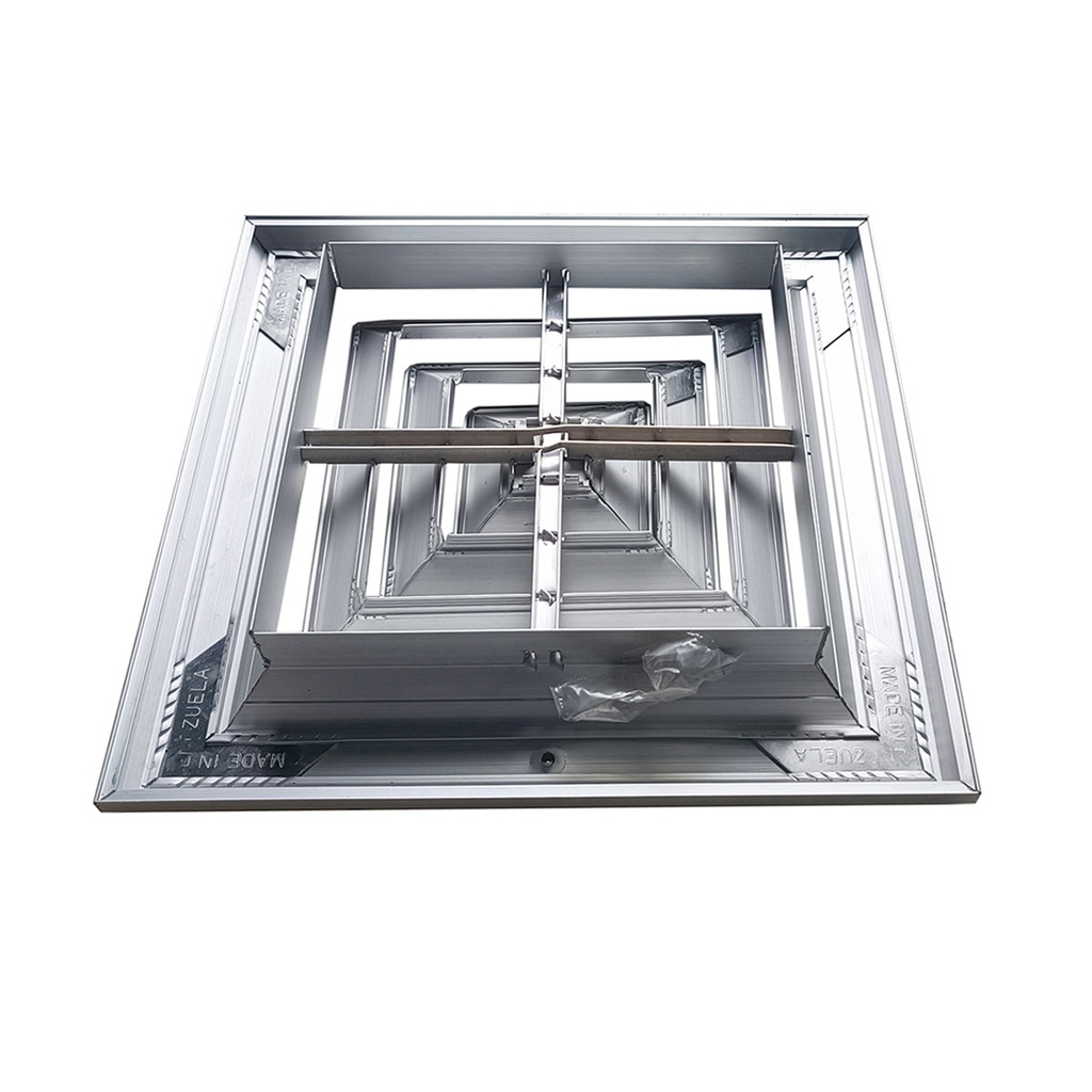 Difusor Aluminio D 4V Sin Control 12" X 12" Venas Recta