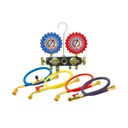 Juego Manometro 3-1/8" Manguera 60" 4 Vias  R410/R22/R404/R134 Q4An85Smez-5 Uniweld