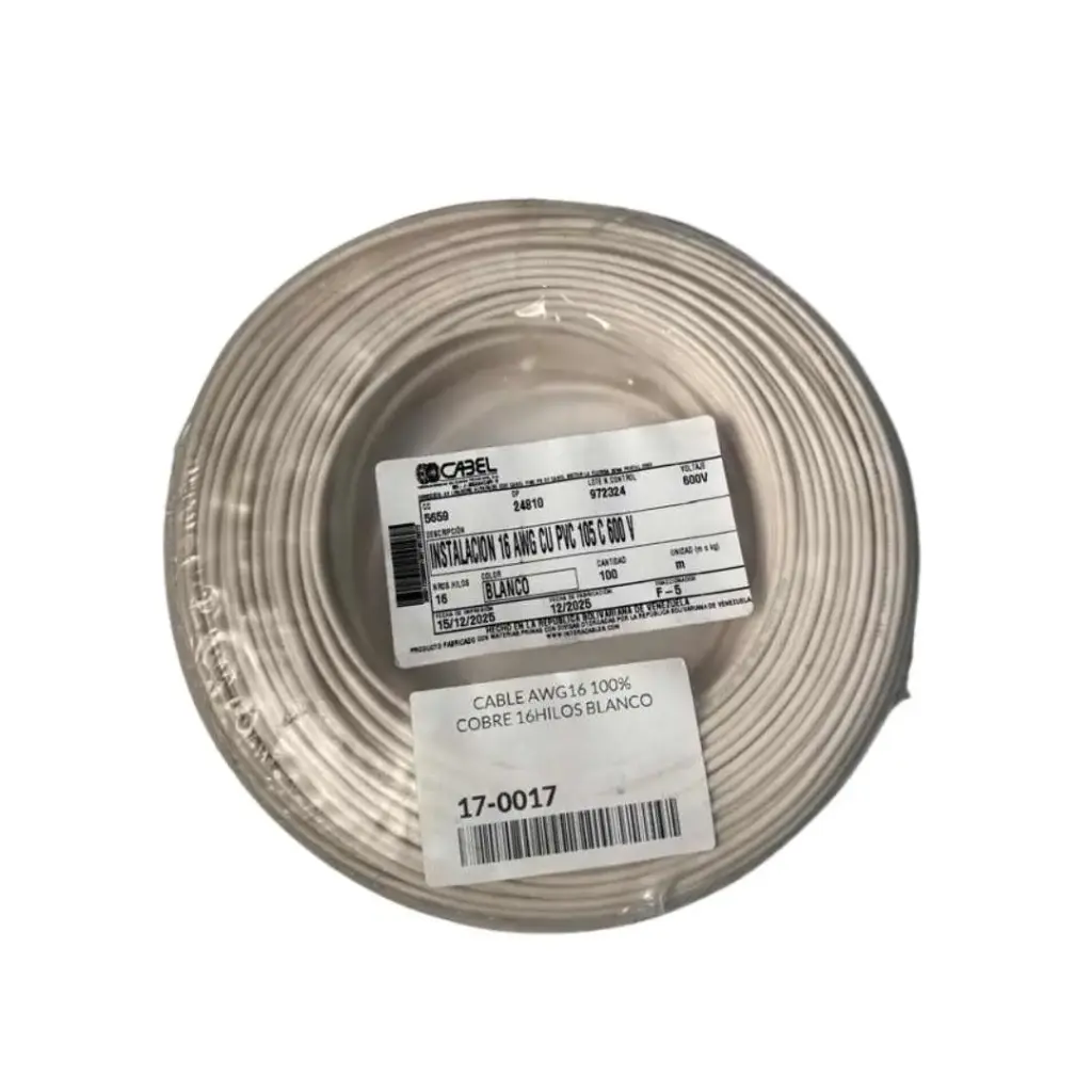 CABLE AWG16 100% COBRE 16HILOS BLANCO
