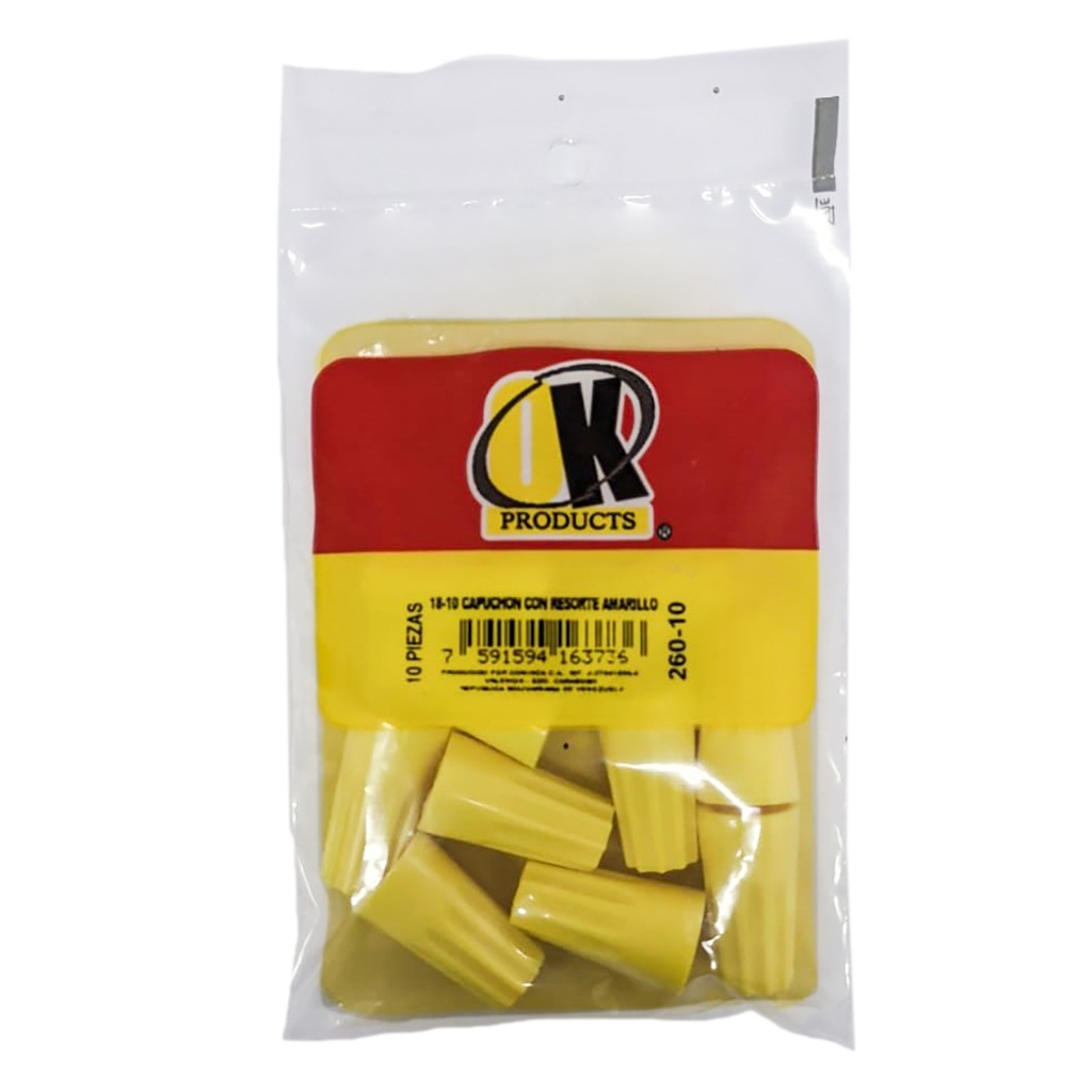 CAPUCHON AMARILLO 12-10  N* 260 (blister) CONINCA