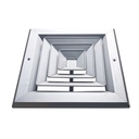 DIFUSOR ALUMINIO A 4V SIN CONTROL  6" x  6"  VENAS CURVA