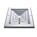 DIFUSOR ALUMINIO B 4V SIN CONTROL 8" x 8" VENAS CURVA